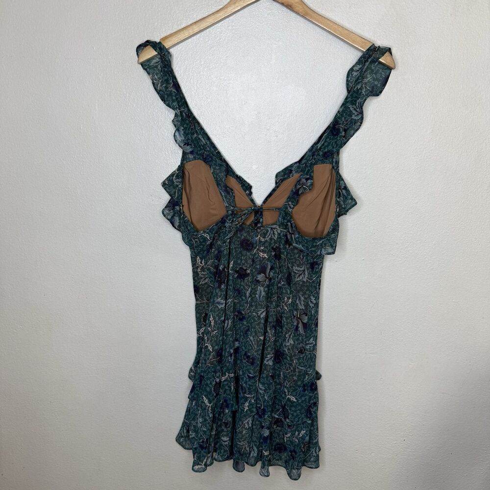 For Love And Lemons Green Floral Mini Dress - Picture 6 of 13